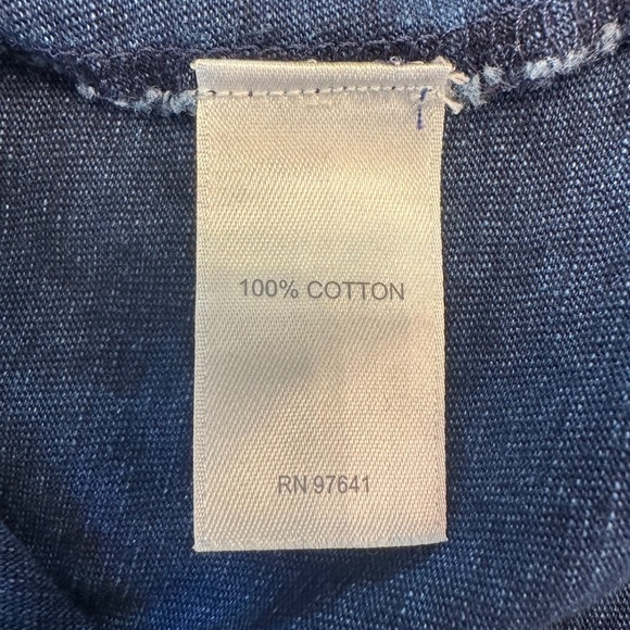 J. Jill Pure Jill Indigo Low Tide Tunic Top Dress Womens Sz M Petite 100% Cotton - Picture 7 of 10